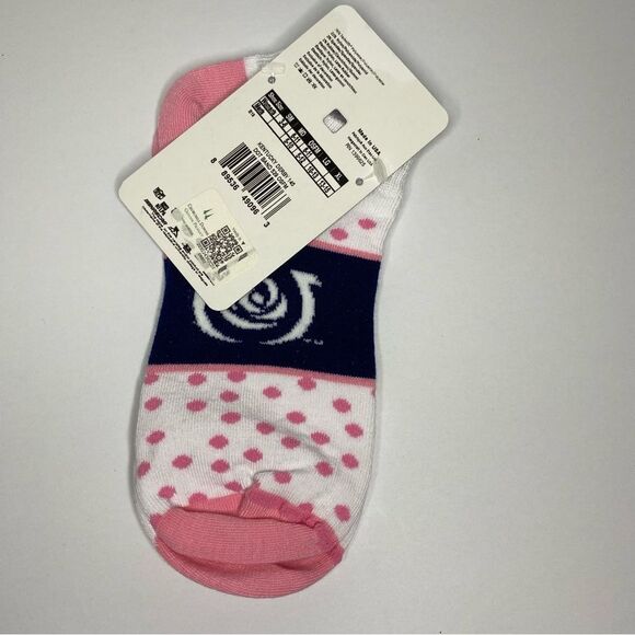 For Bare Feet White Pink Dot Band Kentucky Derby 145 Socks 6-11 OSFM - Picture 5 of 7